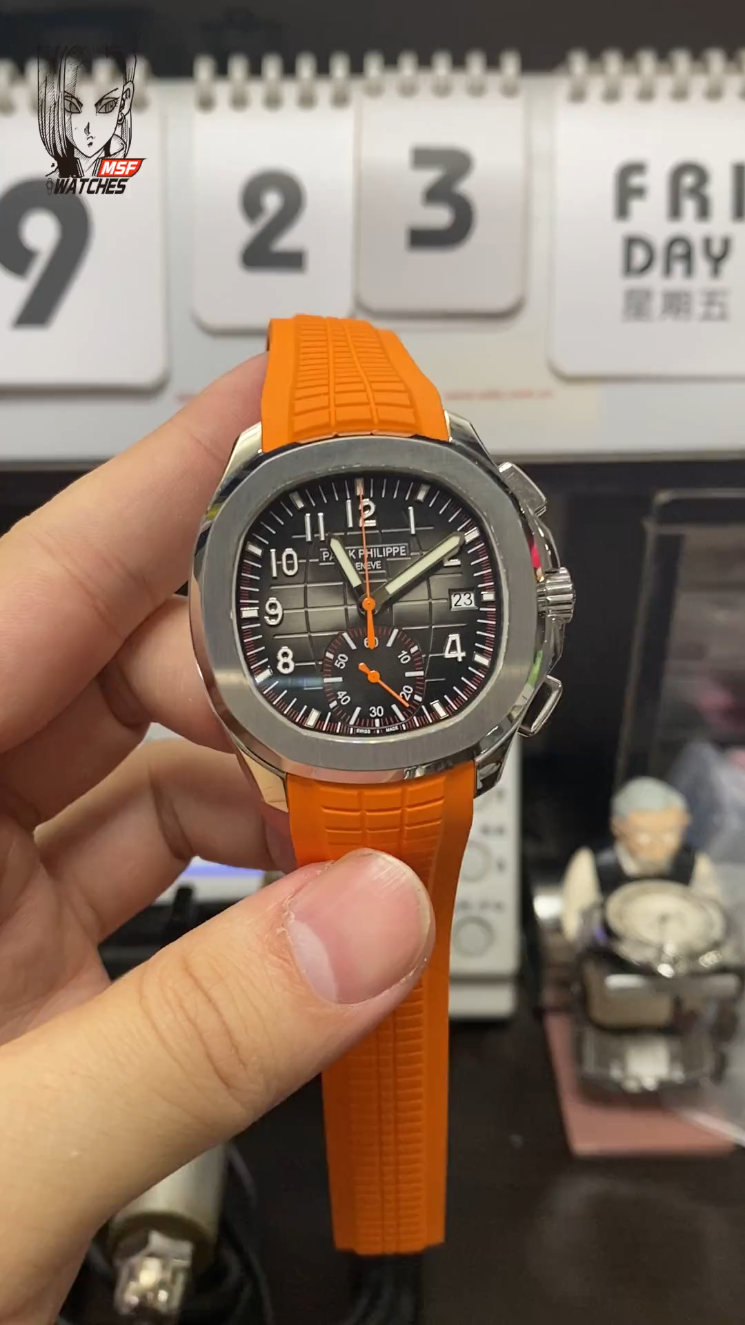 Patek Philippe Aquanaut Series 5968A-001, Brown Dial Dial, 42.2mm size.