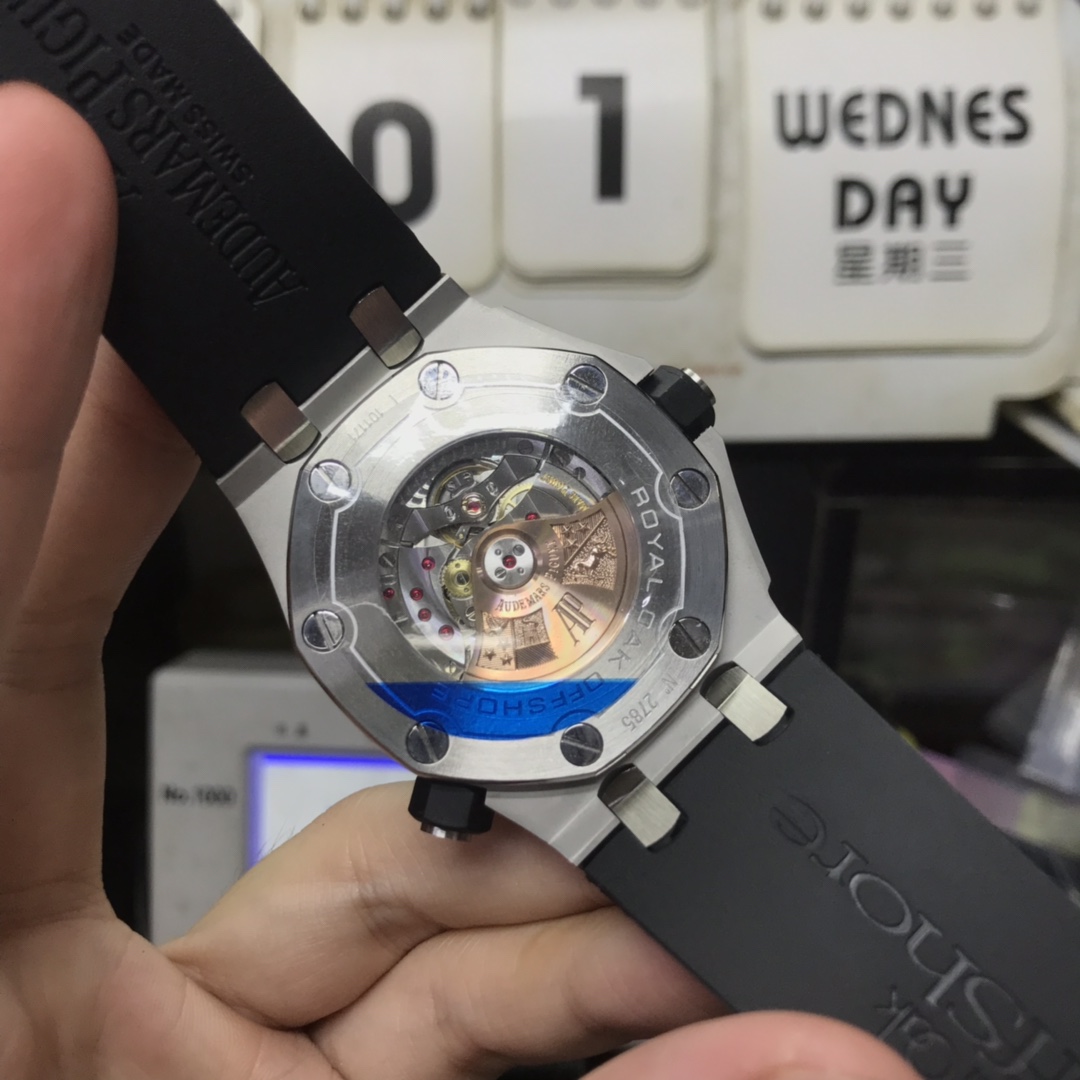 Audemars Piguet Royal Oak Offshore Series 15710ST.OO.A002CA.02, White Dial Rubber Strap, 42mm Size.