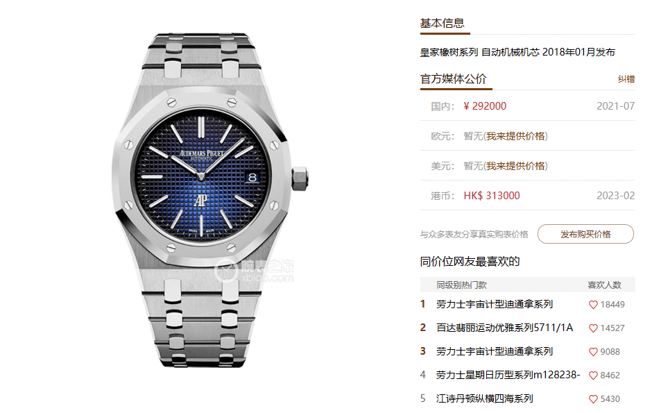 Audemars Piguet Royal Oak Offshore Series15202IP.OO.1240IP.01, Smoked Blue Dial, 39mm Size.