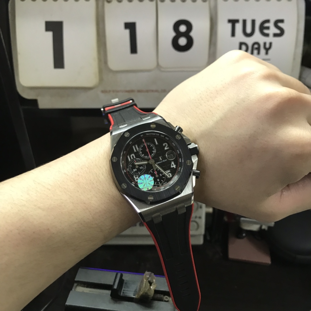 Audemars Piguet Royal Oak Offshore Series 26470, Ceramic Bezel, Black Dial, Stainless Steel Case