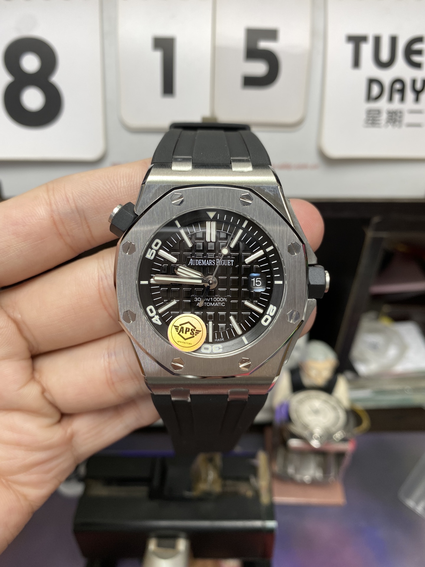 Audemars Piguet Royal Oak Offshore Series 15703ST.OO.D002CA.01, black dial, 42mm Size.