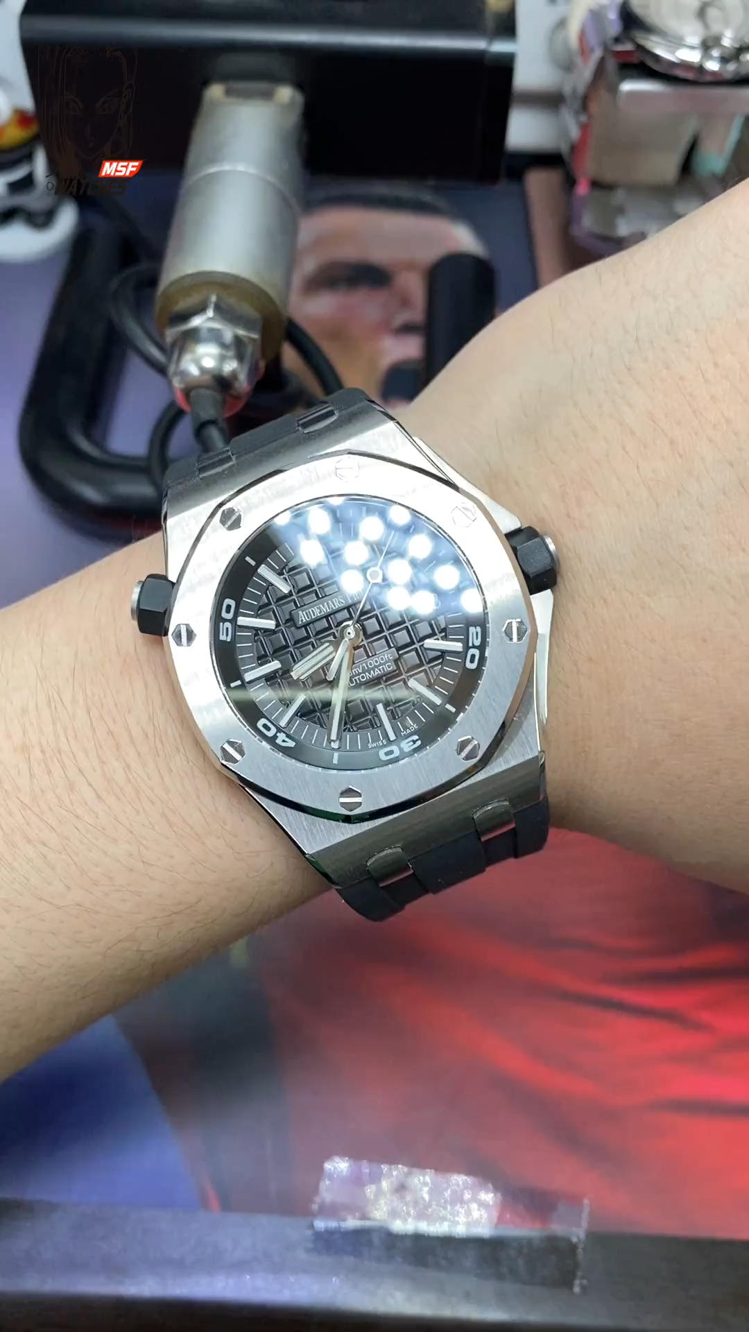 Audemars Piguet Royal Oak Offshore Series 15703ST.OO.D002CA.01, black dial, 42mm Size.