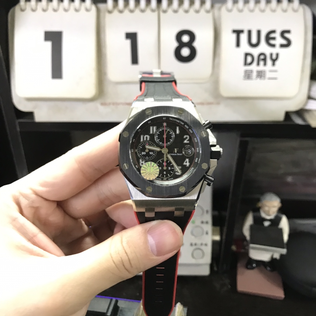 Audemars Piguet Royal Oak Offshore Series 26470, Ceramic Bezel, Black Dial, Stainless Steel Case