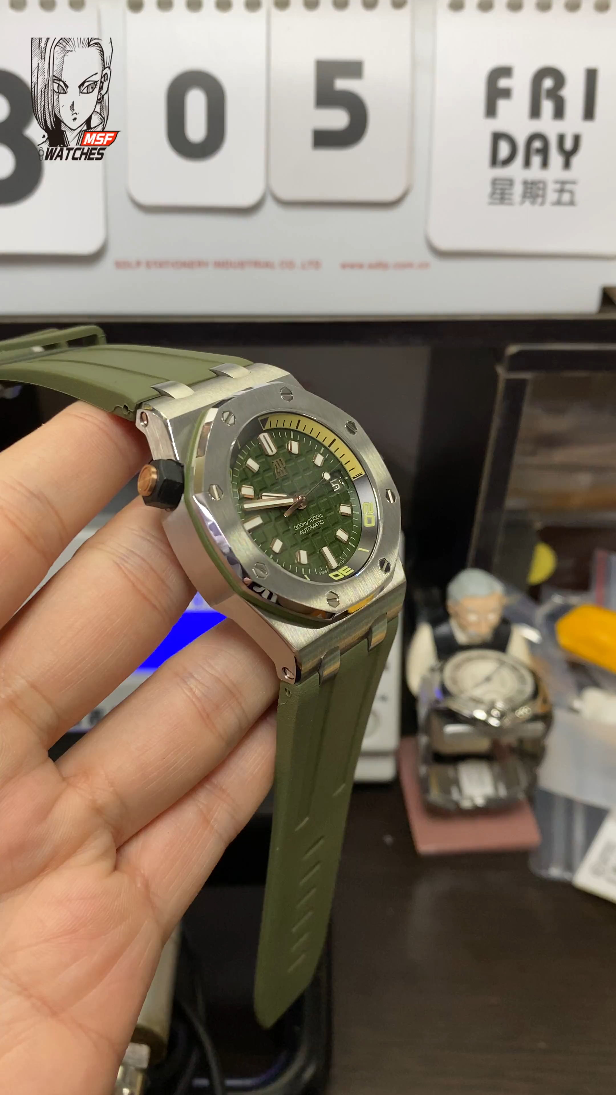 Audemars Piguet Royal Oak Offshore Series 15720ST.OO.A052CA.01, Green Dial, 42mm Size.
