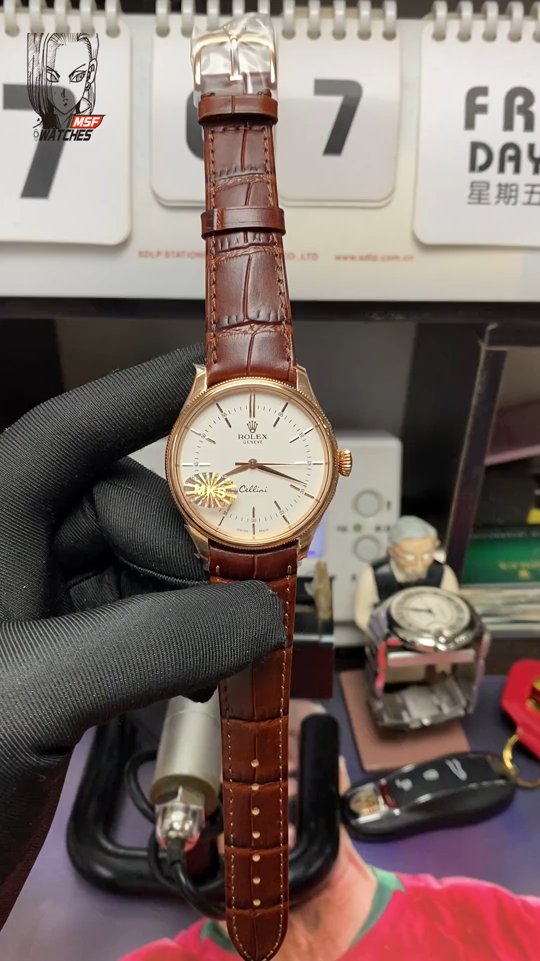 Rolex Cellini Series m50505-0020 , White Dial Rose Gold Case, 39mm Size.