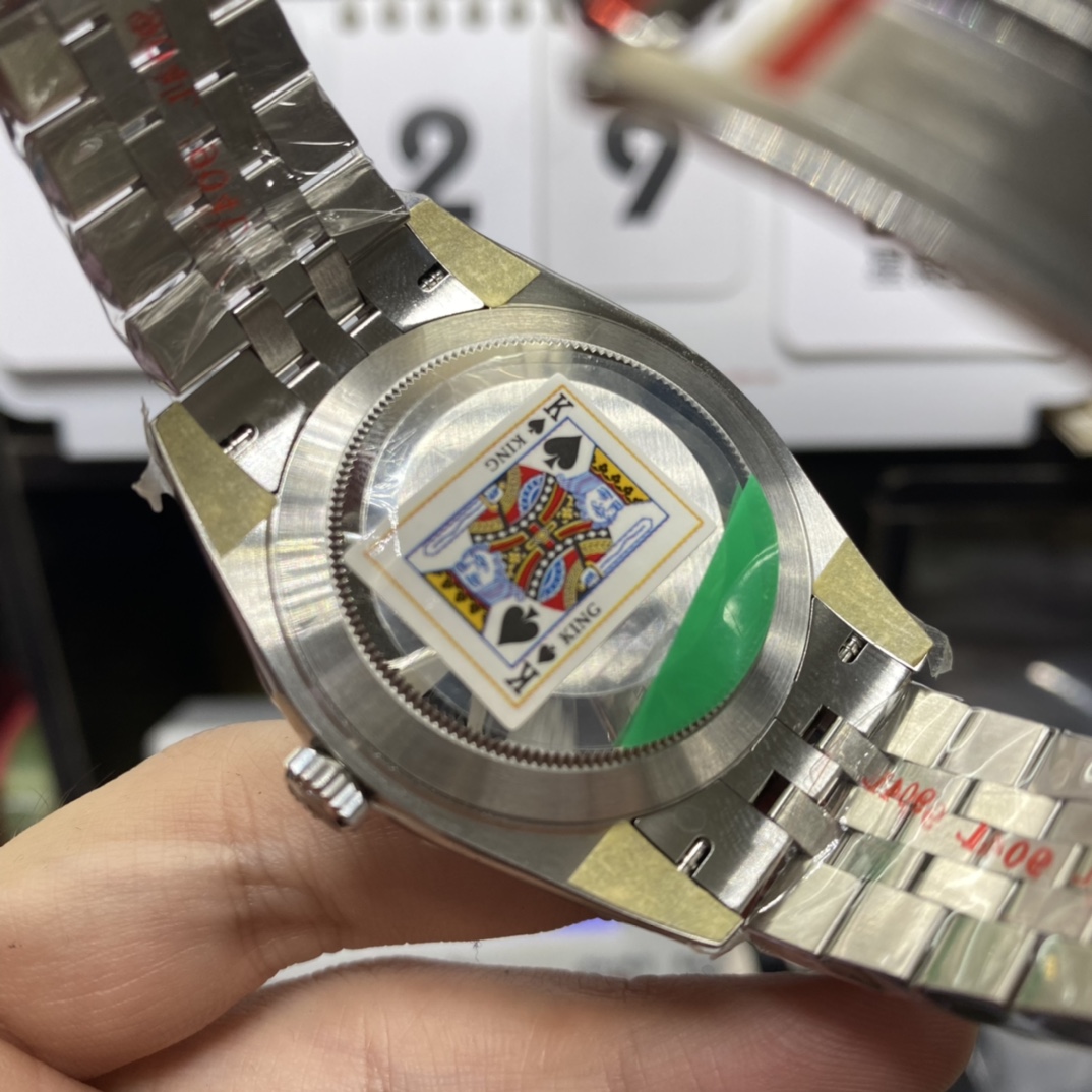 Rolex Datejust Series m126334-0022, Grey Dial with Green Roman Numerals Five-Link Stainless Steel Bracele, 41mm Size.