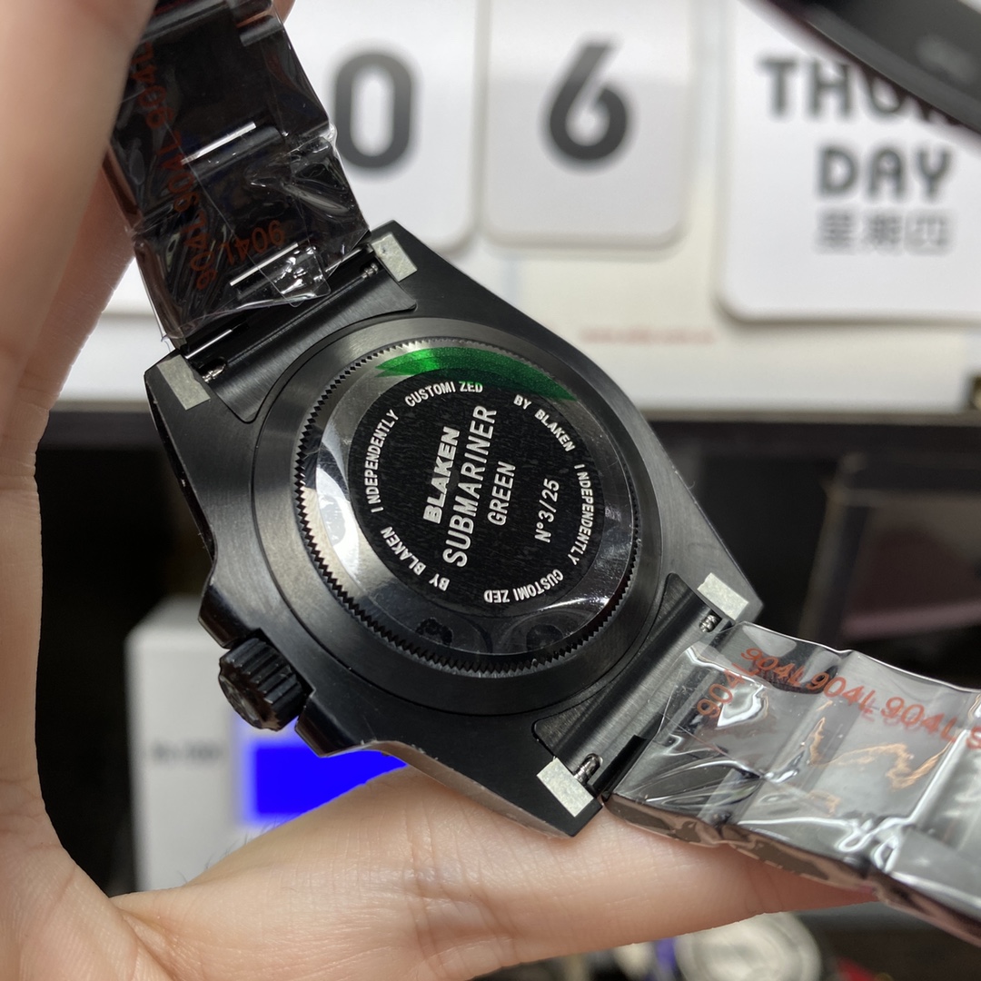 Rolex Submariner series BLAKEN MODIFY All carbon fiber CASE with 3135 blue spring mechanical movement 40MM SIZE