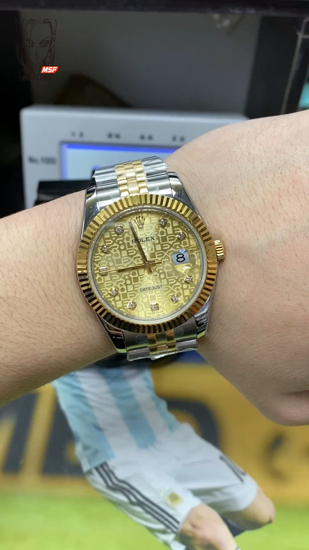 Rolex Datejust series Computer grain DIAL, gold brezel  , 41mm size,