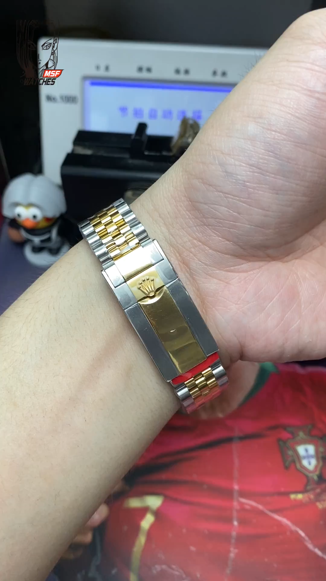 Rolex GMT-Master II series m126713grnr-0001, InterGold Black/Grey Ceramic Bezel InterGold Five-Bead Chain Steel Bracelet, 40mm size.