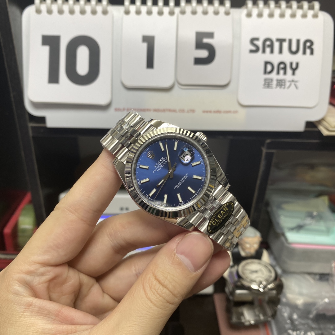 Rolex Datejust Series m126334-0002, Classic Blue Dial Fluted Bezel, 41mm Size.