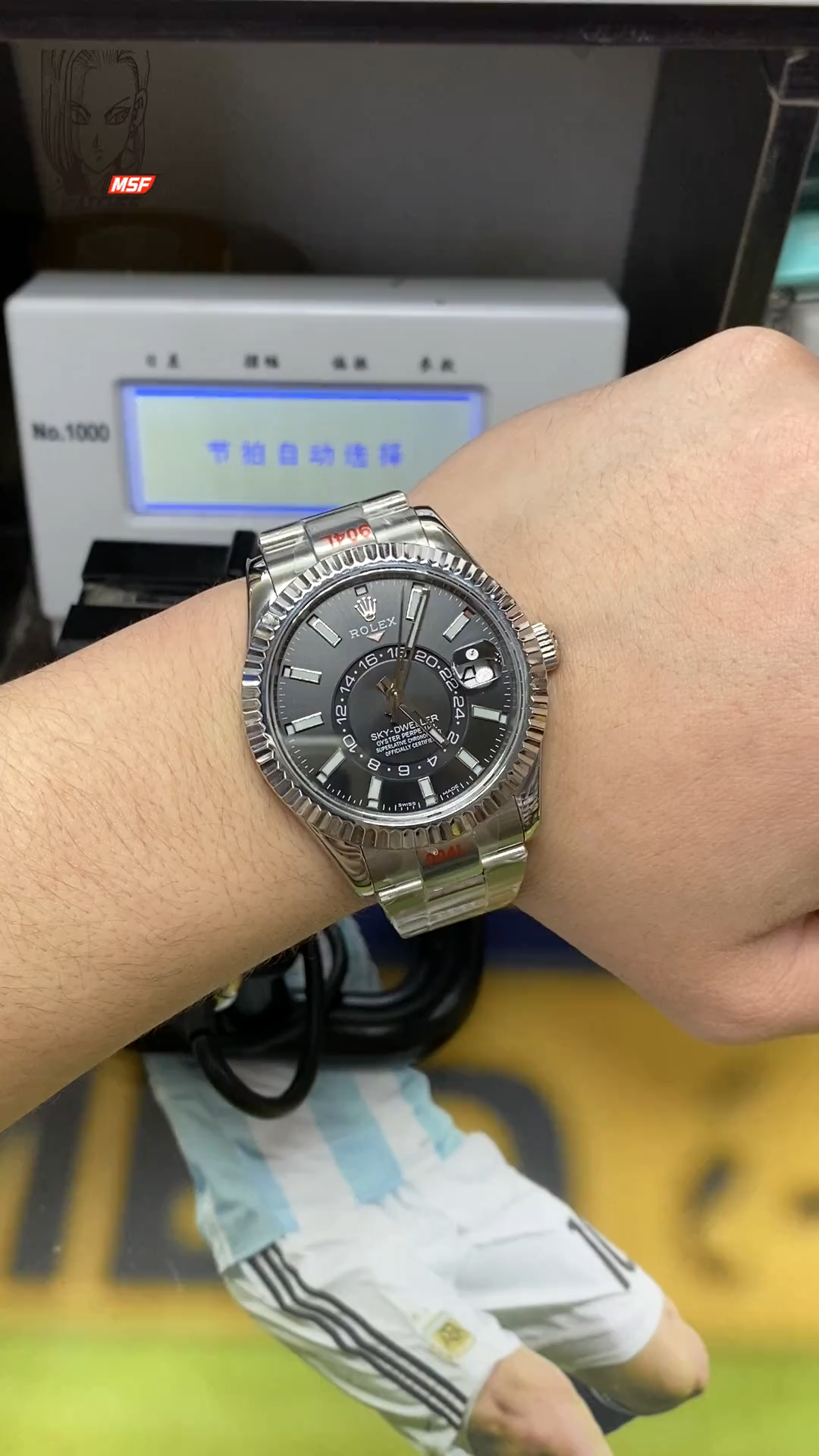 Rolex SKY-DWELLER series m326934-0005, Black Dial Steel Bracelet ,Month Date and GMT Dual Time Zone Functions, 42mm Size.