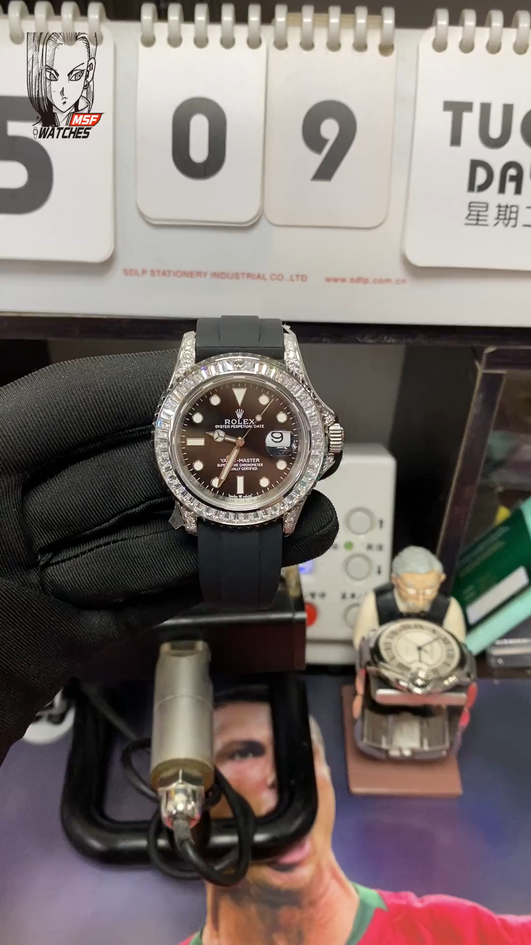 Rolex Yacht-Master Series FULL DIAMOND Case Black Dial, 40mm size.