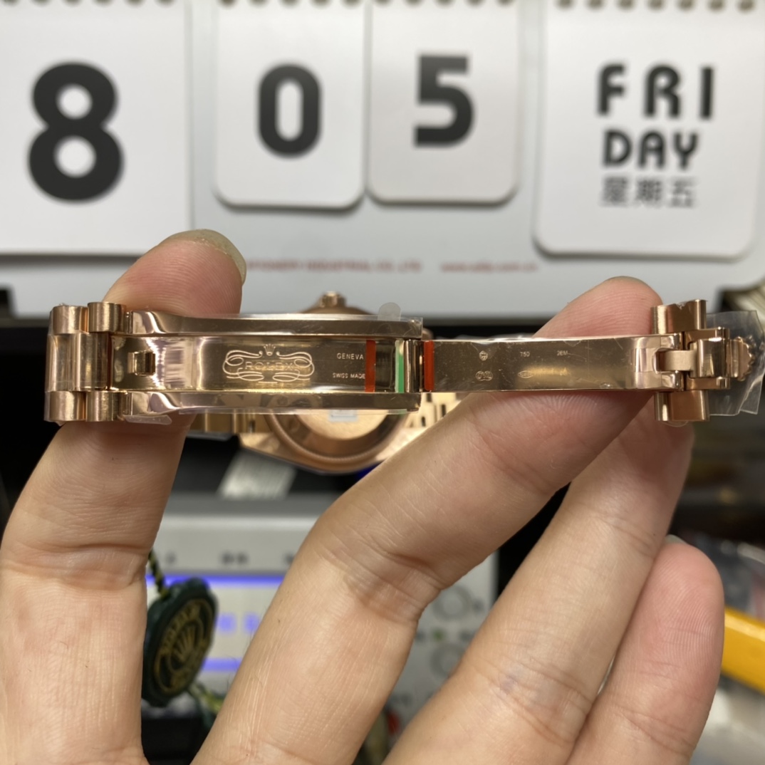 Rolex Datejust Series m279135rbr-0025, Rose Gold Case Grey Dial with Diamond Bezel, 28mm size.