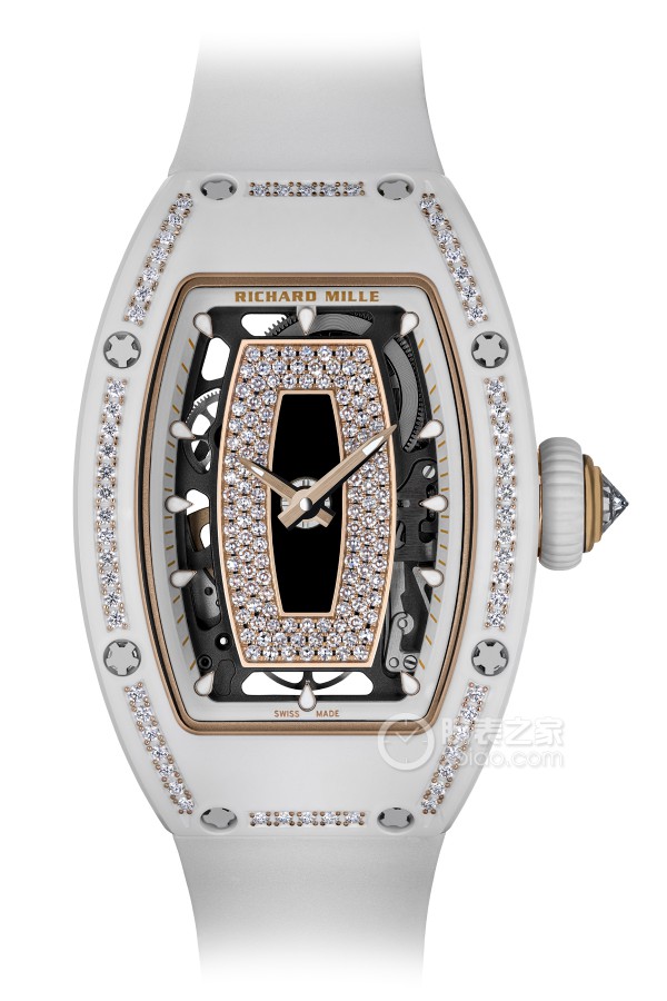 Richard Mille Women's Collection series RM 07-01 LADIES, Red Lips Fully Diamond-Set, 45.66 x 31.40mm size.