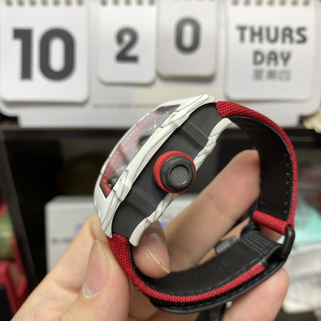 Richard Mille Men's Collection series RM27-02, Sapphire Crystal Nylon Strap and Titanium Buckle, 47.77×39.7 size.