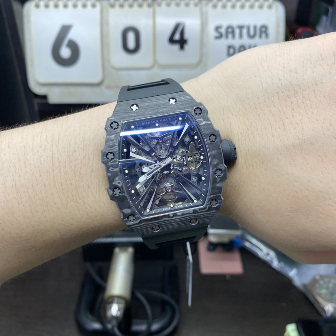 Richard Mille Men's Collection series RM12-01, Made of Black Forged Carbon TPT Material.