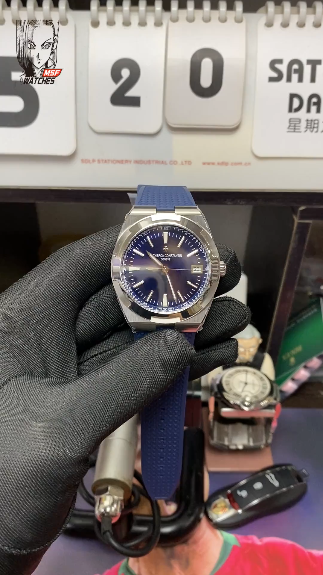 Vacheron Constantin Overseas series 4500V, BLUE Dial with rubber Bracelet, 41.5mm Size.