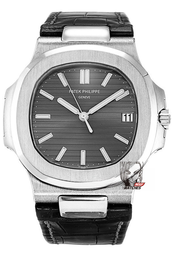 Patek Philippe Nautilus series 5711G-001, Grey Dial with Alligator Leather Strap, 40mm Size.