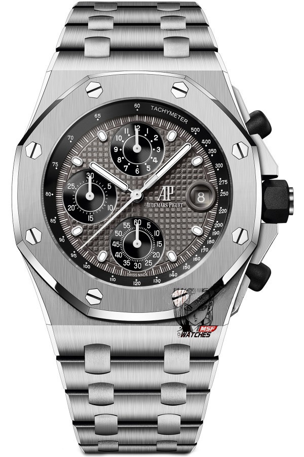 Audemars Piguet Royal Oak Offshore Series 26238TI.OO.2000TI.01, Gray Dial Steel Case, 42mm Size.