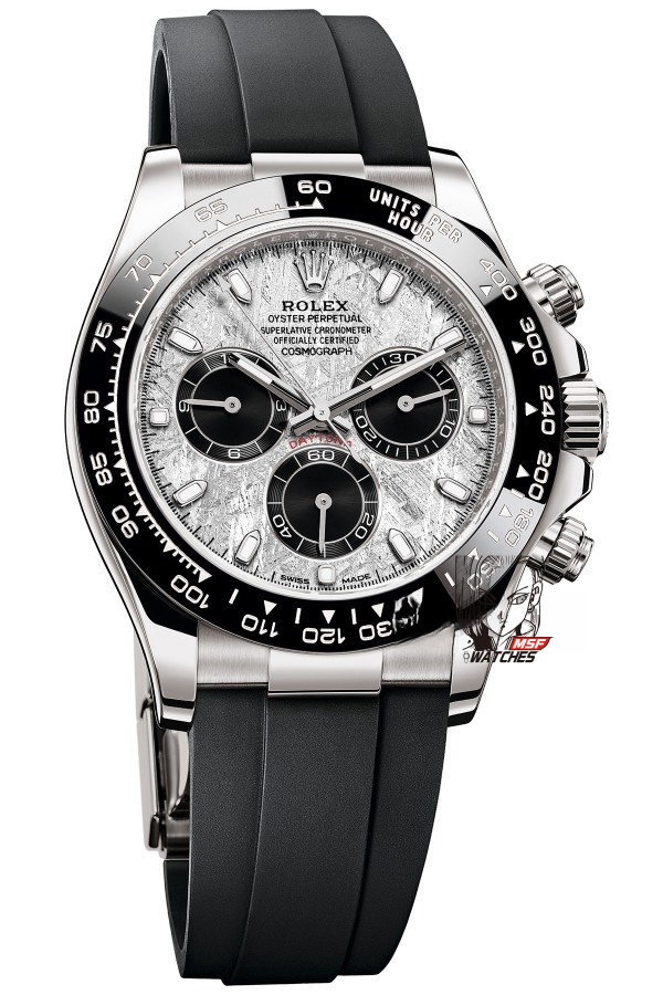 Rolex Cosmograph Daytona Series M116519LN-0038, Meteorite Dial and Ceramic Bezel on a Rubber Strap, 40mm size.