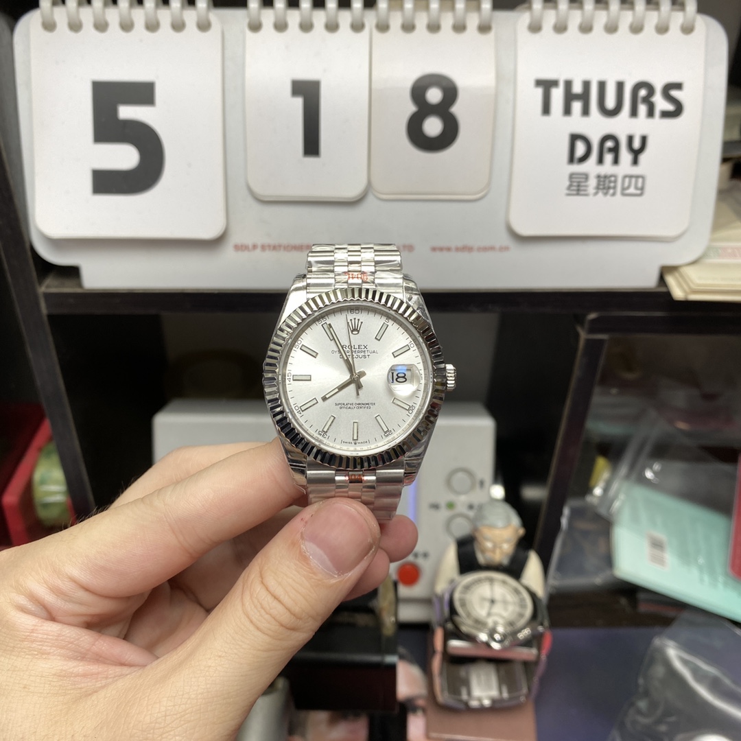 Rolex Datejust series m126334-0010.Silver Dial Five-Piece Link Bracelet,41mmsize