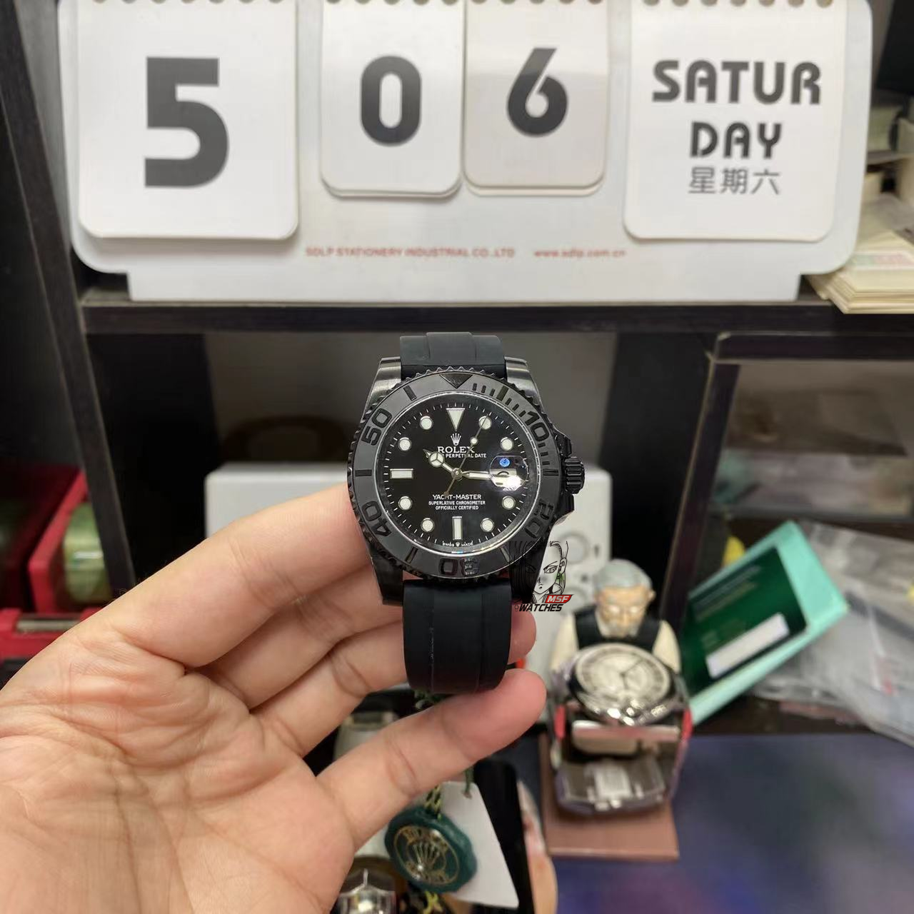 Rolex Yacht-Master Series ALL BLACK Carbon diamond MODIFY CASE  40mm size.