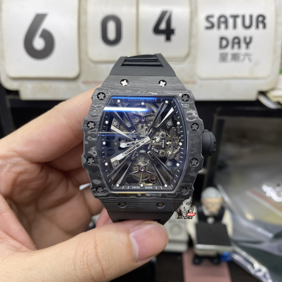 Richard Mille Men's Collection series RM12-01, Made of Black Forged Carbon TPT Material.