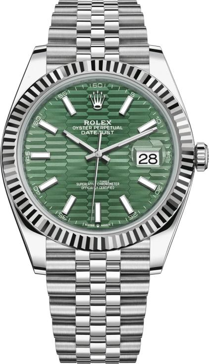 Rolex Datejust Model m126334-0030 (Green Wave Dial) Watch 41mm